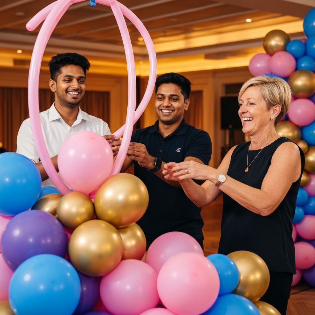 Wow Balloon Decorations team setting up beautiful balloon decorations