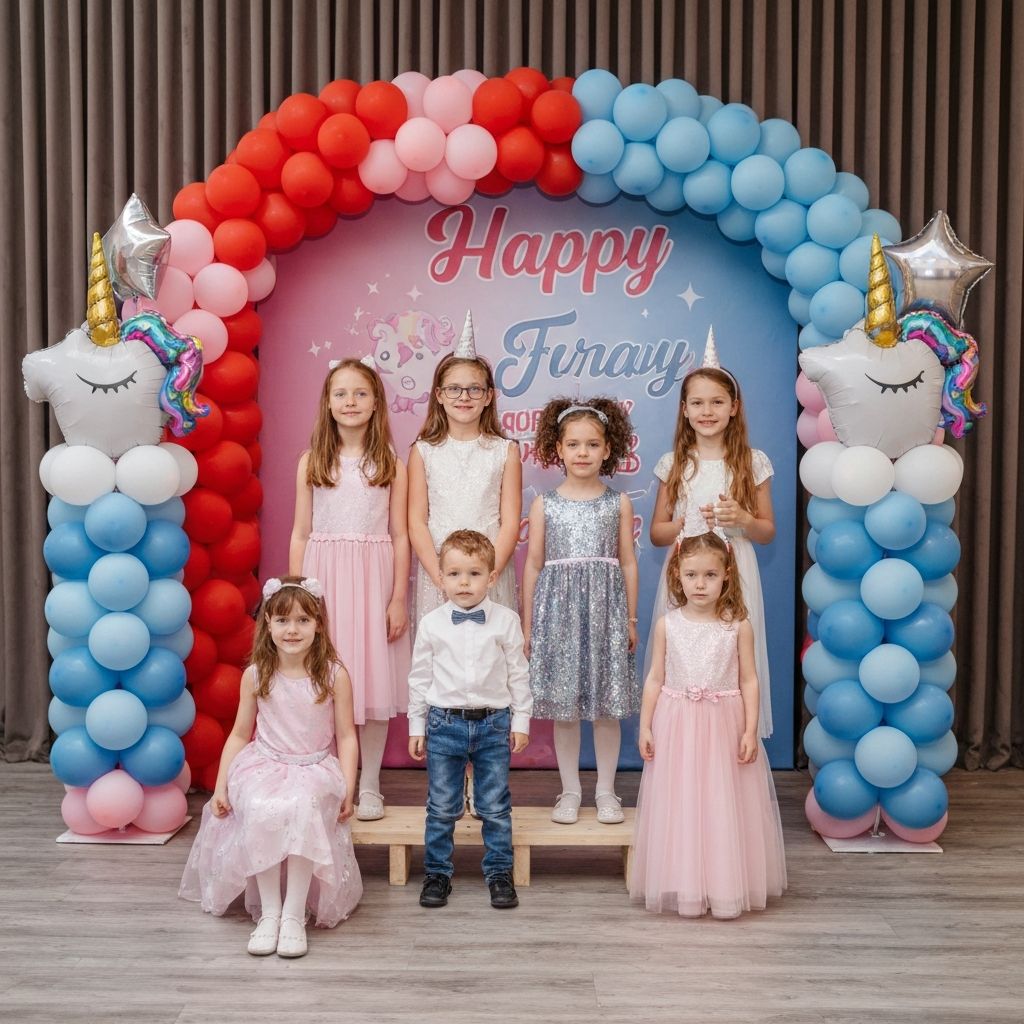 Colorful theme party balloon decoration for kids
